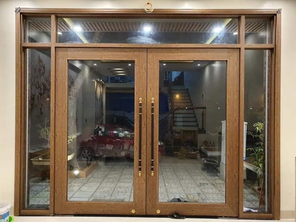CỬA THỦY LỰC 2 CÁNH VÂN GỖ